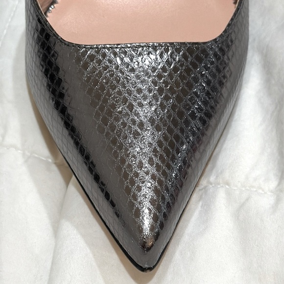 J Crew Collection pointed toe heels in Metallic snake-embossed leather BT882 NEW - Picture 8 of 9
